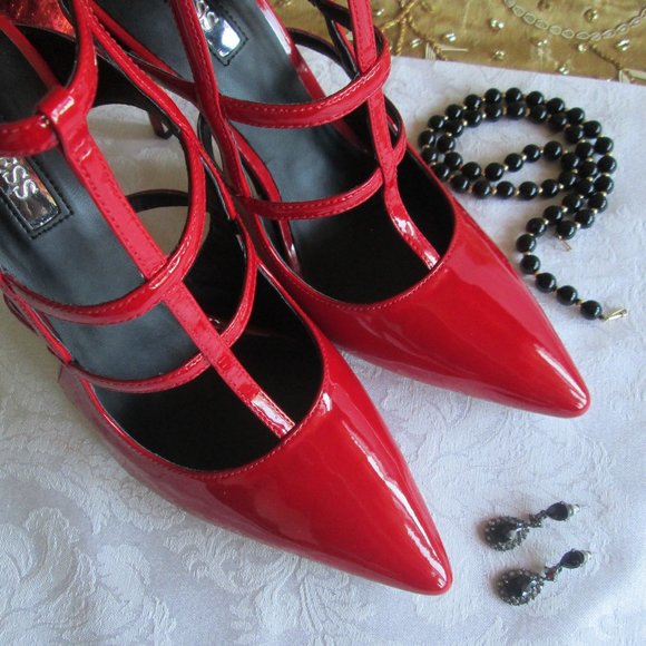 ๐๐ GUESS MACYโS RED PATENT STILLETTO SIZE 7M ๐๐ - Picture 6 of 15